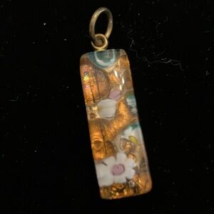Murano Millefiori Glass and Copper Pendant